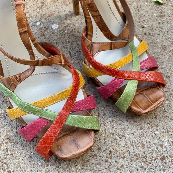 Nine West Multicolored Croco Slingback Heels - Picture 9 of 13